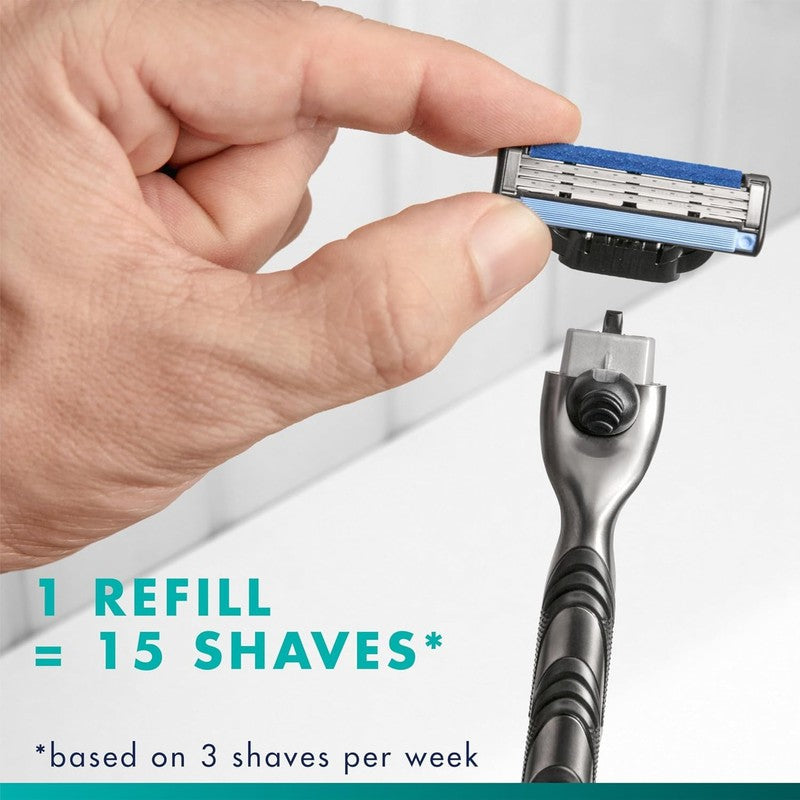 Gillette Mach3 Razor 16 Blade Refills Men Lubrication Strip Smooth Glide Set Kit Gillette