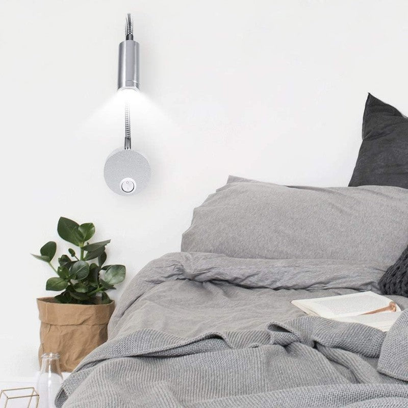 LED Bed Reading Light Flexible Gooseneck Wall Lamp Headboard Cool White Switch n/a