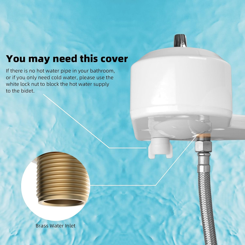 Bidet Toilet Seat Attachment Dual Nozzle Hot Cold Water Wash Mechanical Sprayer Does not apply