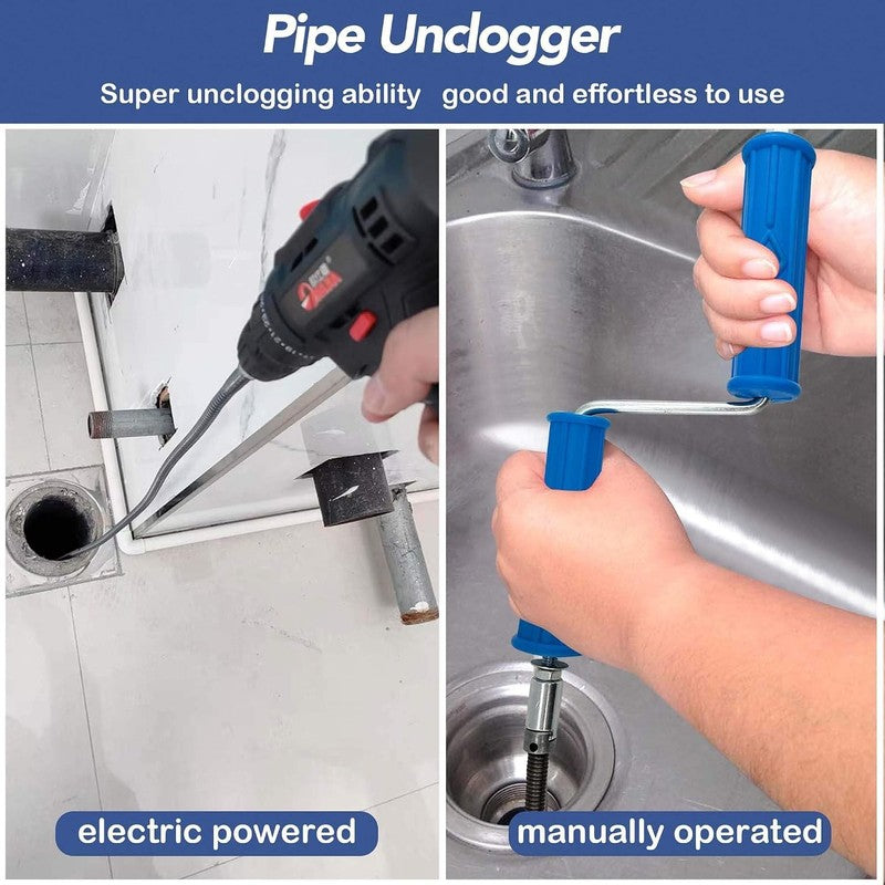 Drain Snake Unblocker 3M 10mm Pipe Cleaner Auger Sink Toilet Electric Drill Tool 3M