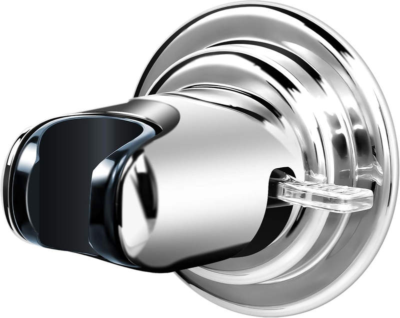 Chrome suction-cup shower head holder