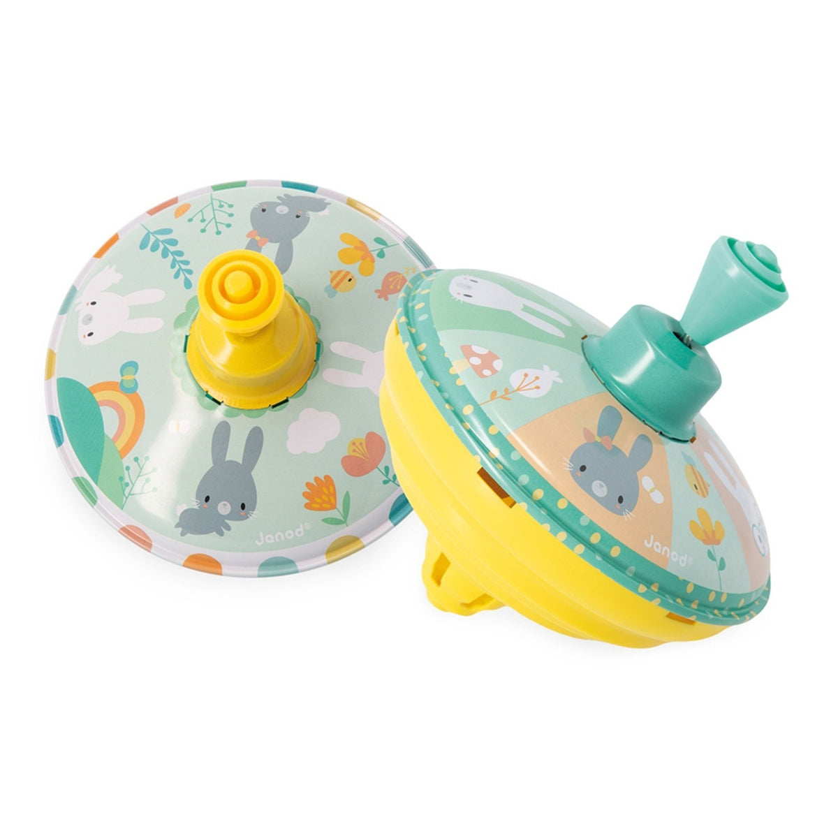Metal Spinning Top Janod Pure Rabbits Push Handle Classic Toddler Toy 18 Months+