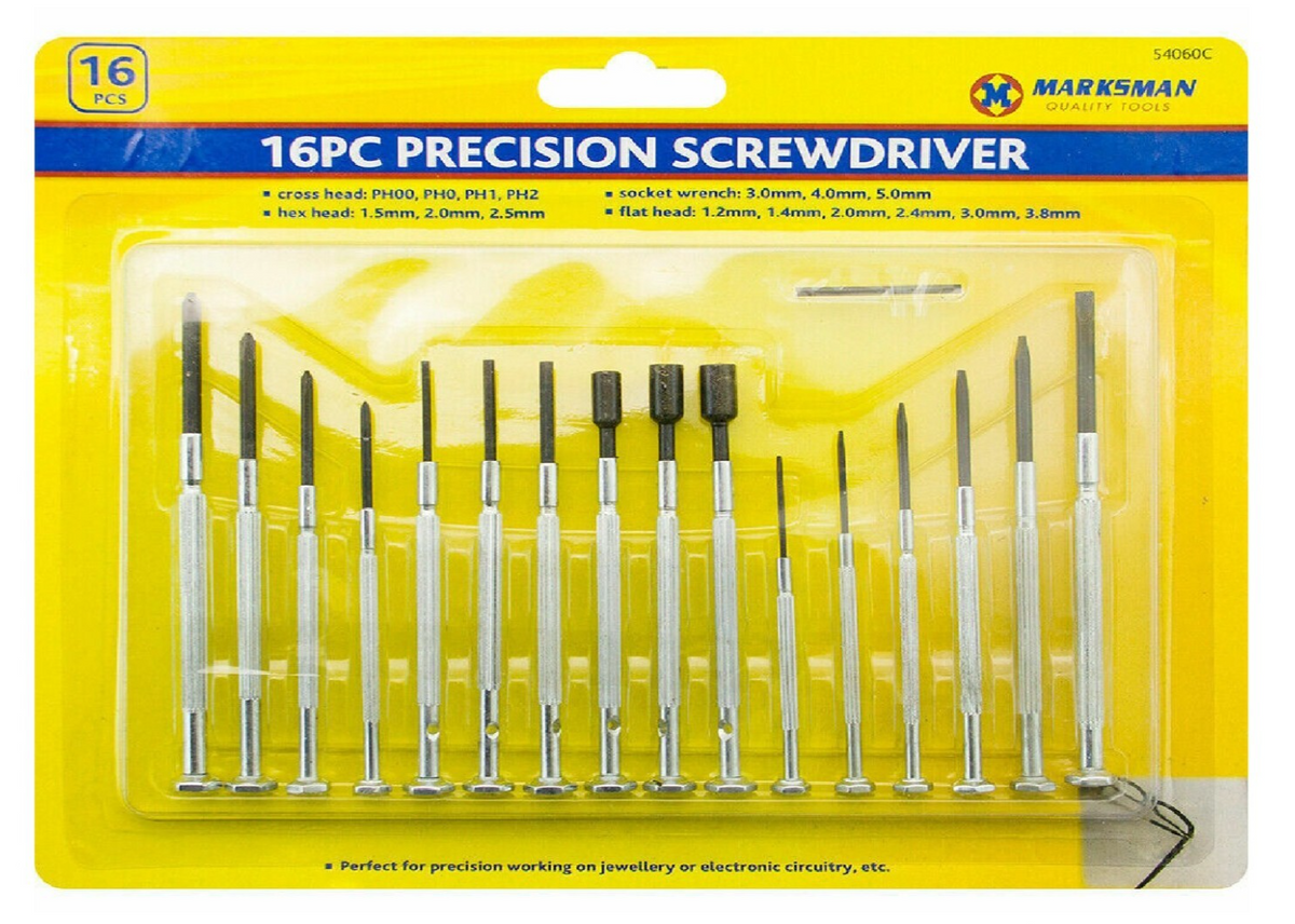 Precision Electronics Screwdrivers Slotted Phillips Drivers Jewelry Watch 16pc