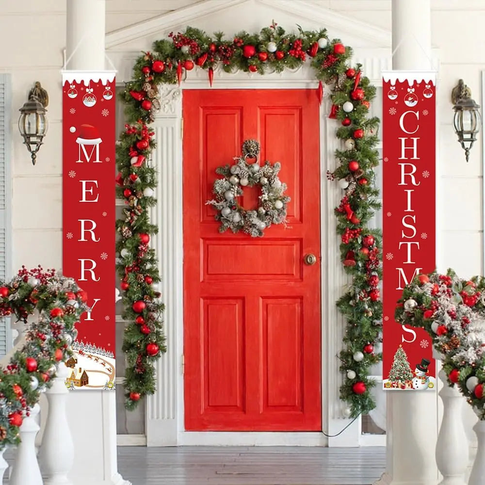 Merry Christmas Banners New Year Outdoor Indoor Door Decoration 30x180CM Hanging Deal For Any Occasion