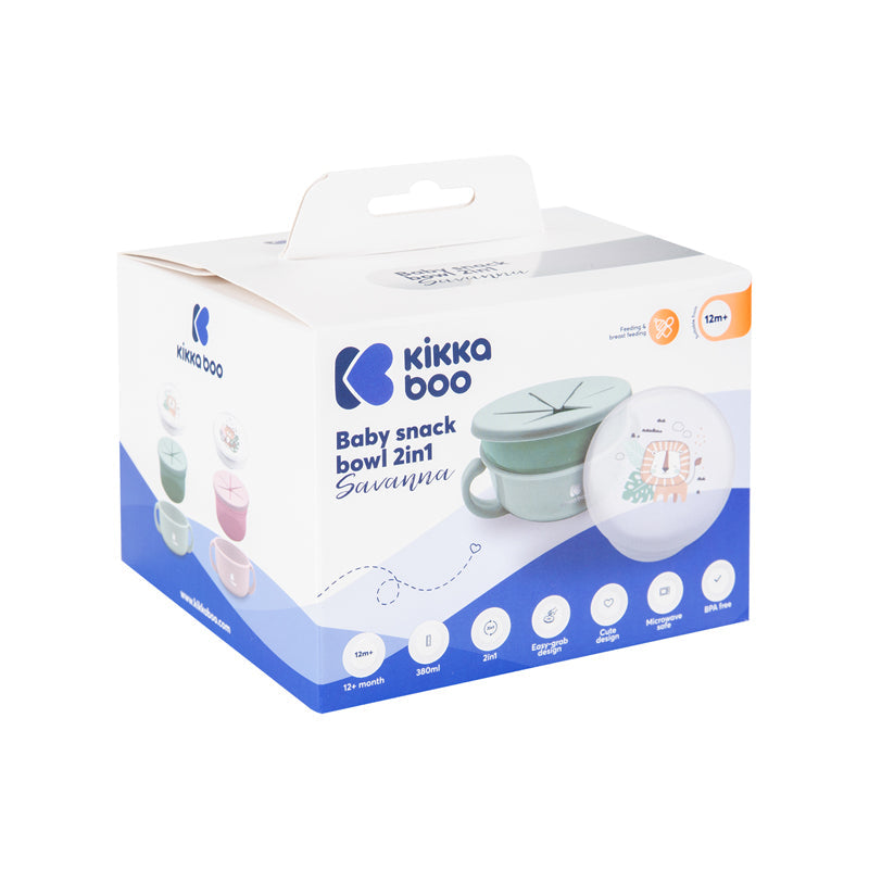 Kikka Boo Snack Bowl 2 In 1 Savanna Mint Baby Products Wholesaler