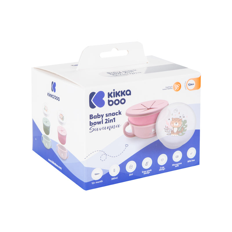 Kikka Boo Snack Bowl 2 In 1 Savanna Pink Baby Products Wholesaler