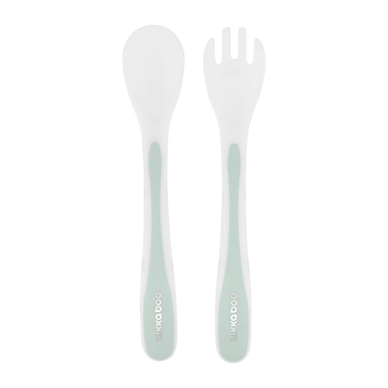 Kikka Boo Spoon and Fork Set Mint Baby Products Wholesaler