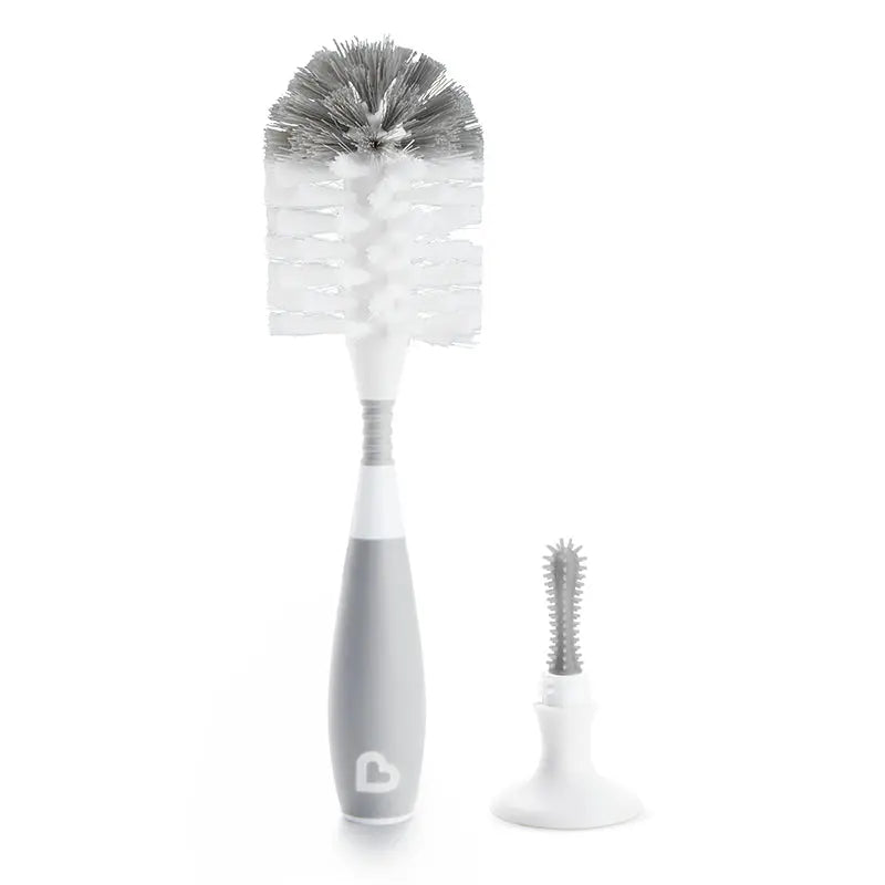 Munchkin Baby Milk Bottle and Teat Brush Cleaning Bristle Grey Munchkin