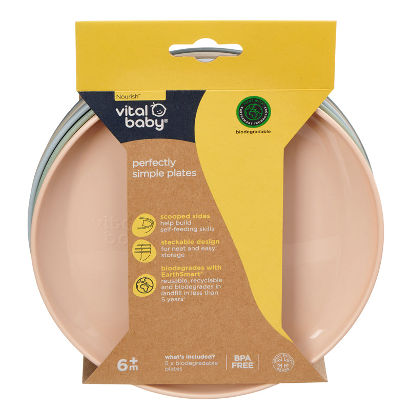 Vital Baby Nourish Perfectly Simple Plates 5Pk Baby Products Wholesaler