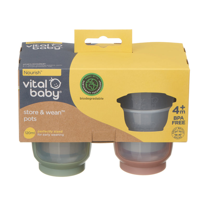 Vital Baby Nourish Store & Wean™ Pots 120ml 4Pk Baby Products Wholesaler