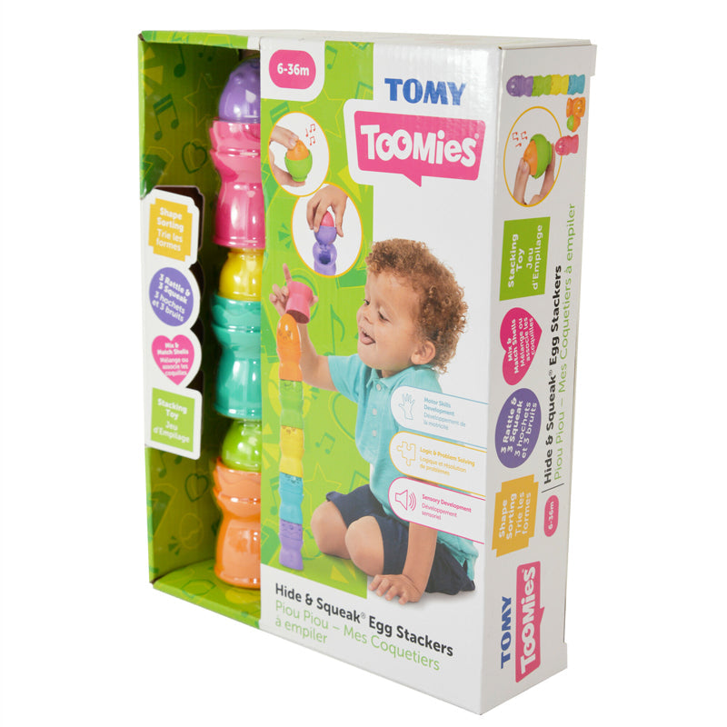 Tomy Toomies Hide & Squeak Egg Stackers Baby Products Wholesaler