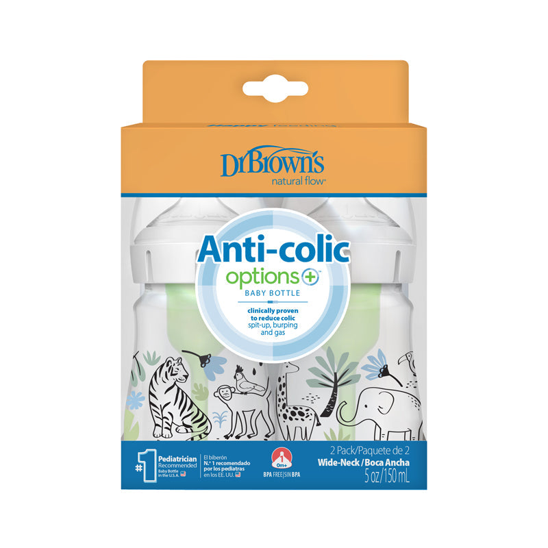 Dr Brown's Options+ Bottle Design Jungle 150ml 2Pk Baby Products Wholesaler