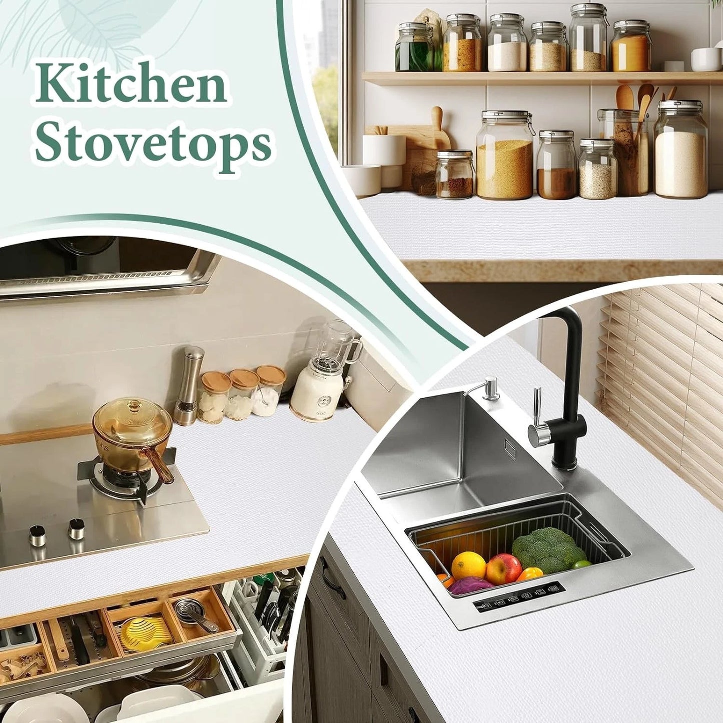 Non-Slip Drawer Shelf Liner 45x900cm White Cupboard Mat Organiser