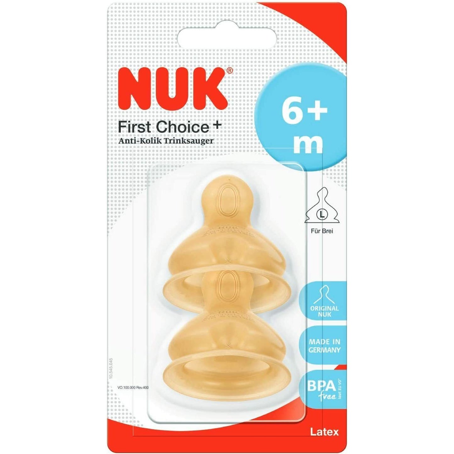 NUK Baby Feeding Milk Bottle Teat 6-18M Latex Large Hole Anti-Colic