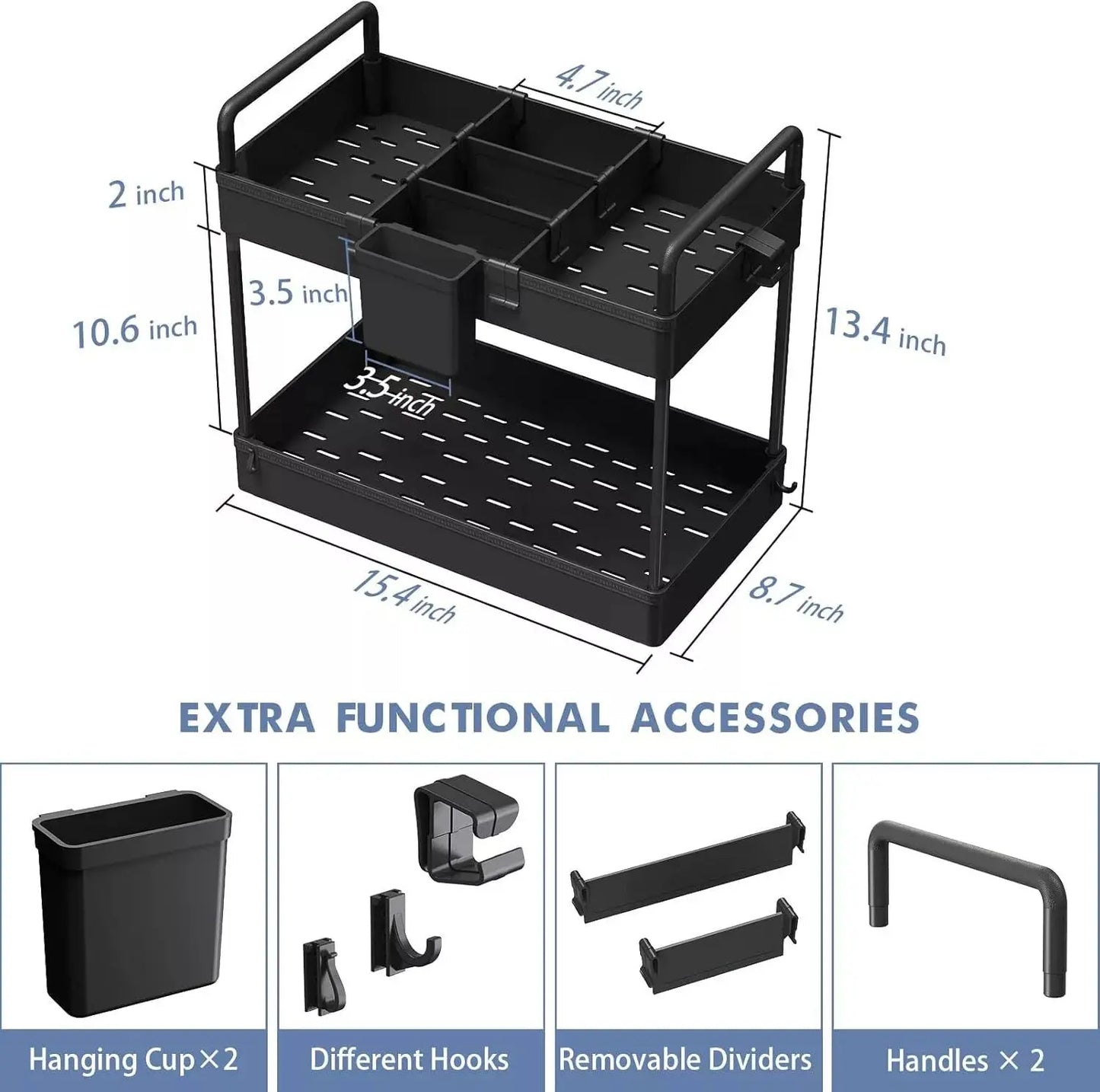 2-Tier Under Sink Storage Kitchen Bath Rack Cosmetic Holder Bathroom Countertop Deal For Any Occasion