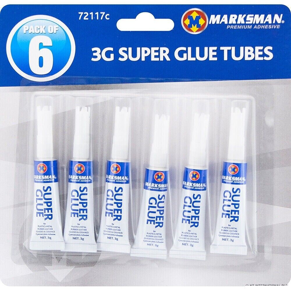 3G Super Glue Strong Adhesive Clear Plastic Ceramics Glass Rubber Metal Wood 6Pc