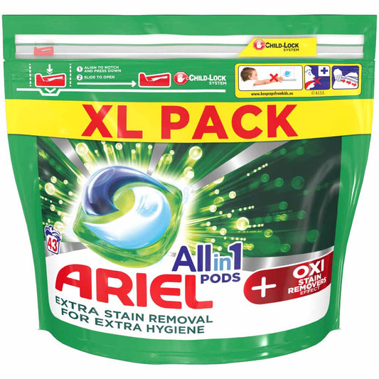 Ariel +Fibre Protection All-in-1 Pods Washing Liquid Capsules 43 Washes