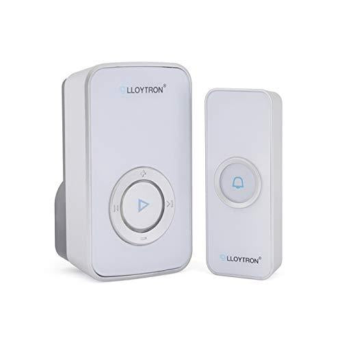 Lloytron Wireless Doorbell Kit MIP3 32 Melody Plugin Home Door Chime Unit White