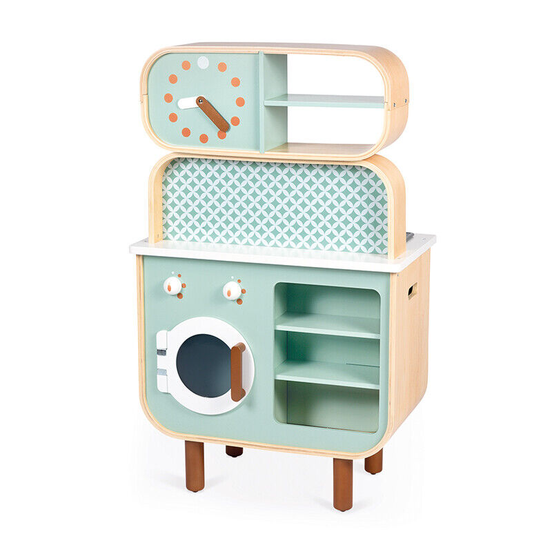 Janod Double Sided Cooker Reverso Children's Wood Kitchen Light Sound Toy