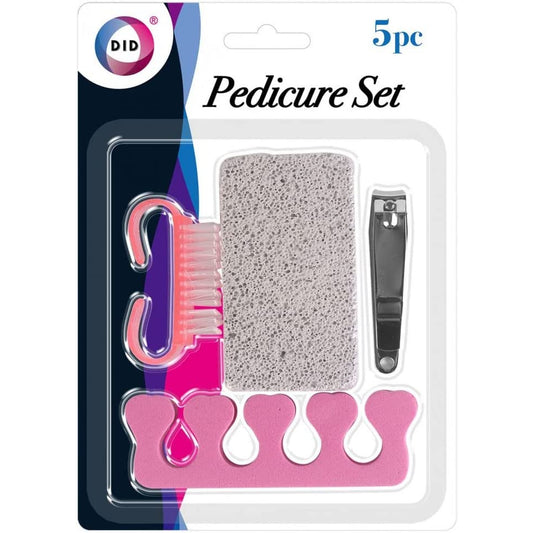 Pedicure Set Toe Nails Beauty Care Kit Callus Remover Tool Brush Clippers Pack Of 5