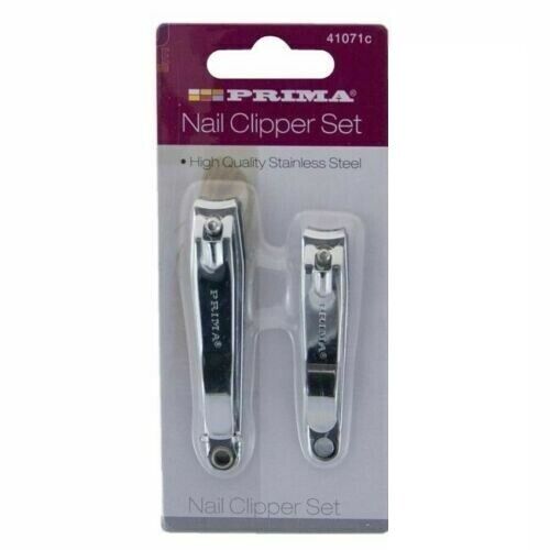 Nail Clipper Finger Toe Clippers Set Stainless Steel Thick Cutters Chiropody 2Pc