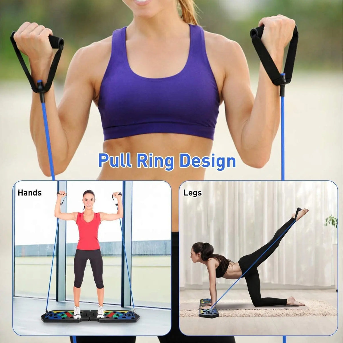 20 in 1 Push Up Board with Resistance Bands Foldable Press Up Board Carry Bag Deal For Any Occasion