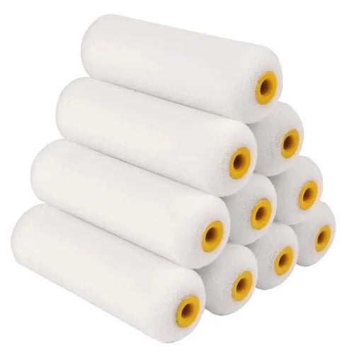 Mini Paint Roller Small Sleeves Foam Pile Refills Radiator Skirting Set 10 Pack nt