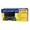 Wrench Socket Set Driver Metric Imperial Spark Essential 1/4'' 3/8'' 1/2'' 52pc Marksman