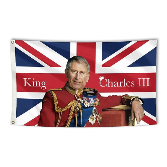 King Charles Coronation Ceremony Flag Large III 2023 Union Jack Flag Polyester