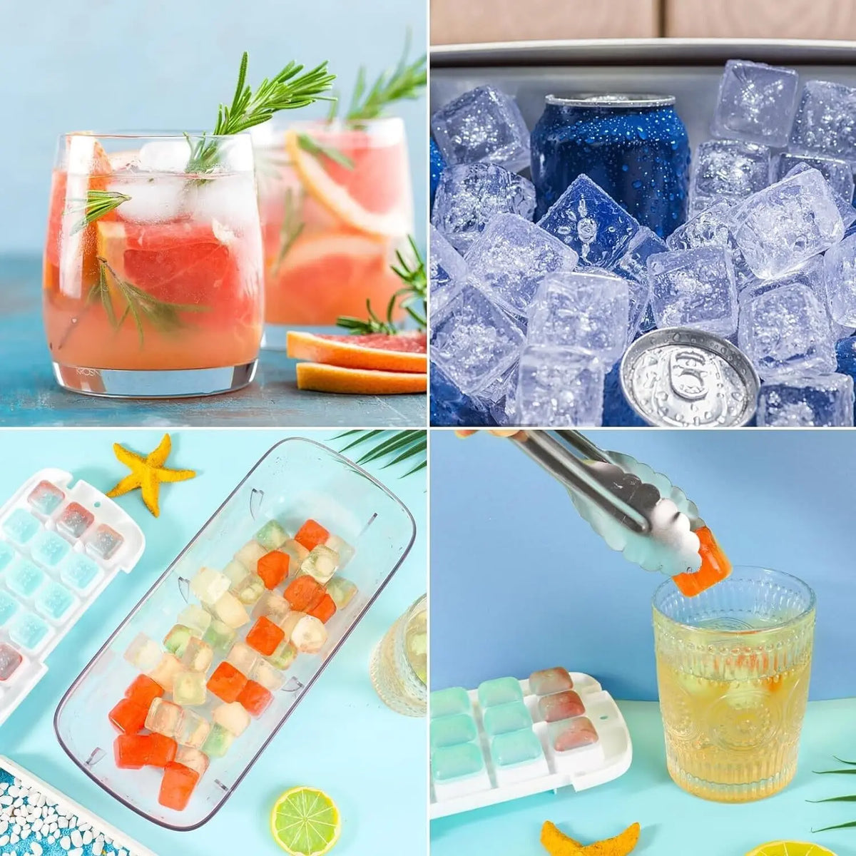 Ice Cube Tray Lid with Mould Plastic Maker Box Grids Bar Storage Freezer Party Deal For Any Occasion