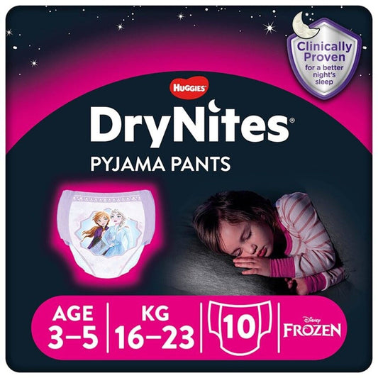 DryNites Pyjama Pants Girls Disney Frozen Drynites 3-5 years Pack of 10