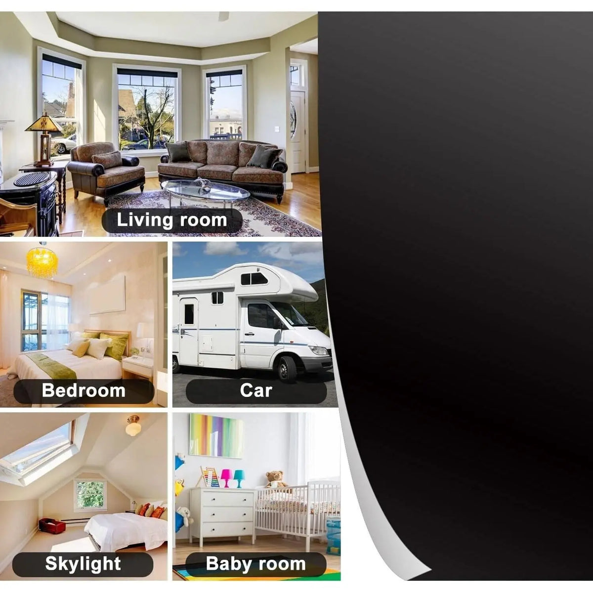 100% Blackout Blind Fits Indoor Any Window Size 300x145cm Black Deal For Any Occasion