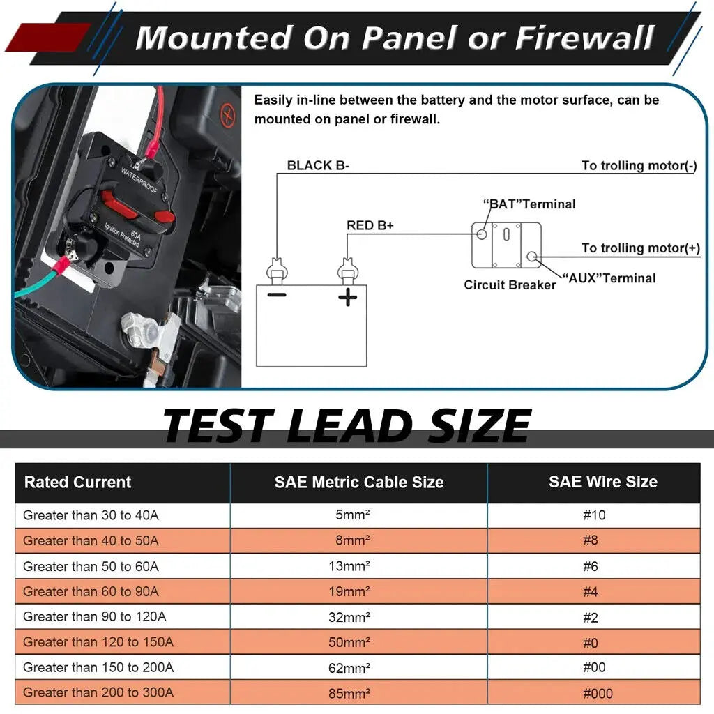 30A-300A Car Circuit Breaker with Manual Reset 12V-48V DC Audio Stereo Deal For Any Occasion