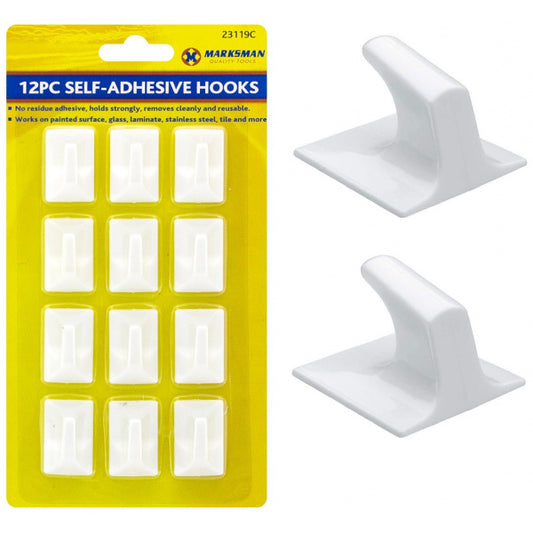 Self Adhesive Stick Hooks Wall Hanger Kitchen Towel Bathroom Plastic