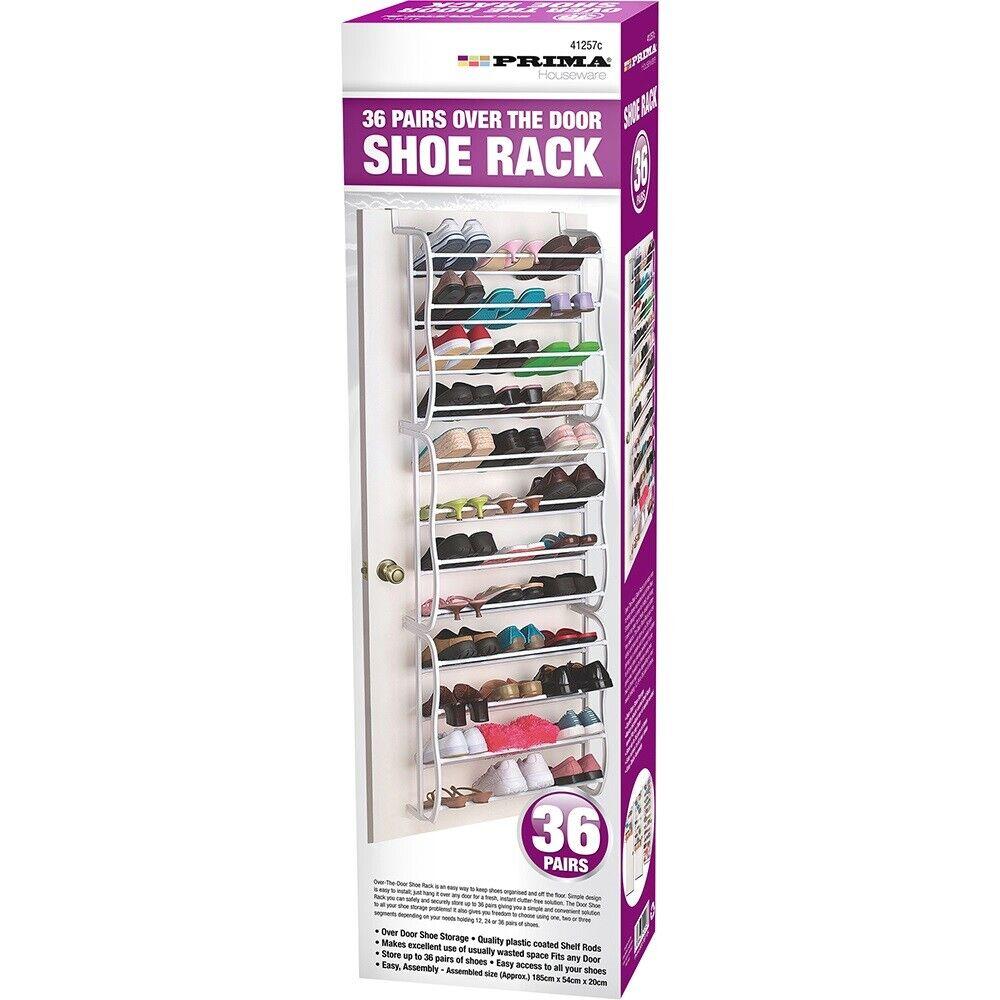 36 Pairs Shoe Rack Over The Door Hook Hanging Shelf Holder Storage Organiser