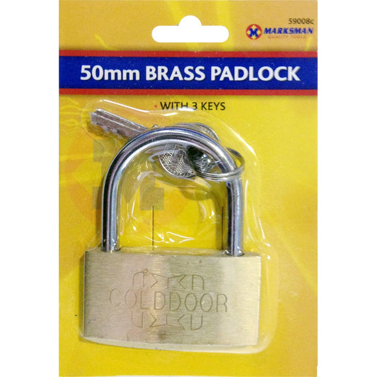Marksman 50mm Strong Brass Security Padlock with 3 Keys