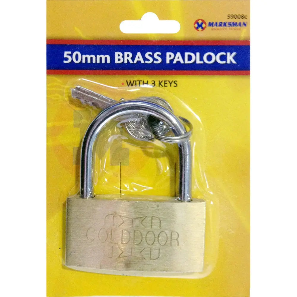 Marksman 50mm Strong Brass Security Padlock with 3 Keys Deal For Any Occasion