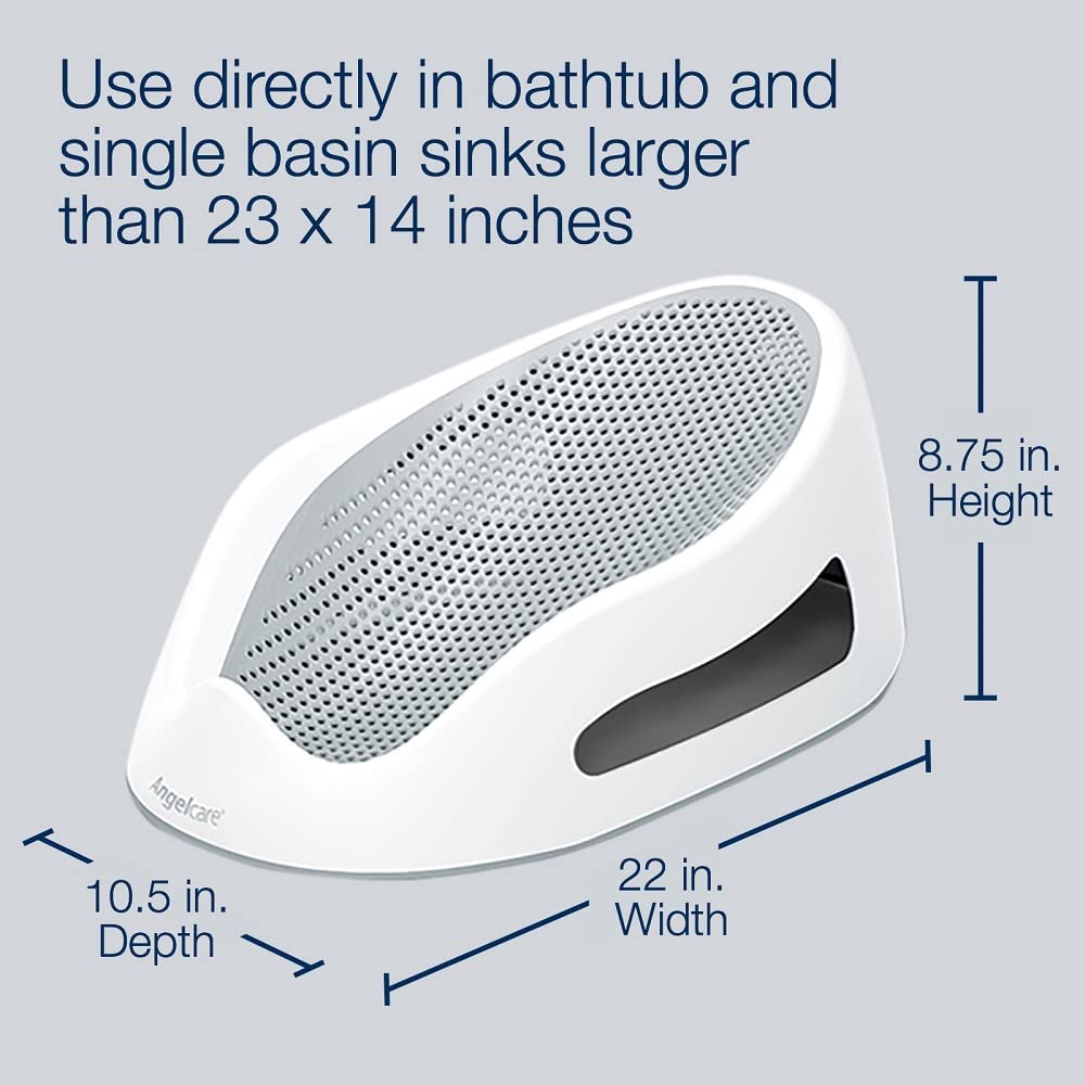 Angelcare Baby Bath Support Grey Soft Non-Slip Safe for Newborns 0-6m