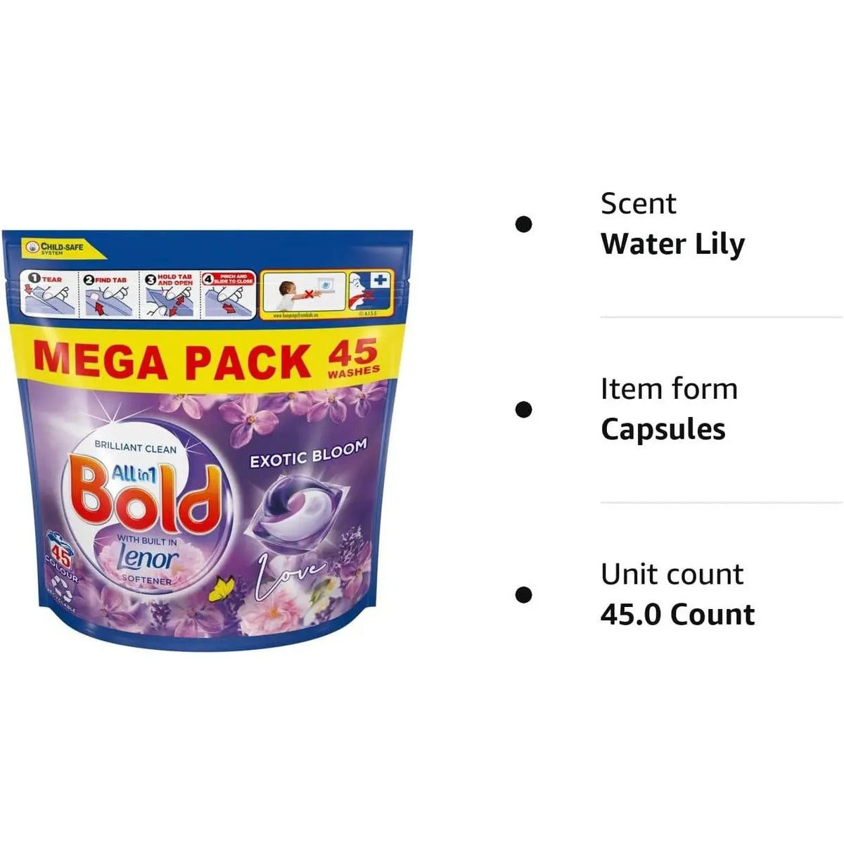 Bold All-In-1 Pods Washing Liquid Tablet Capsules Exotic Pink Blossom Softener Deal For Any Occasion