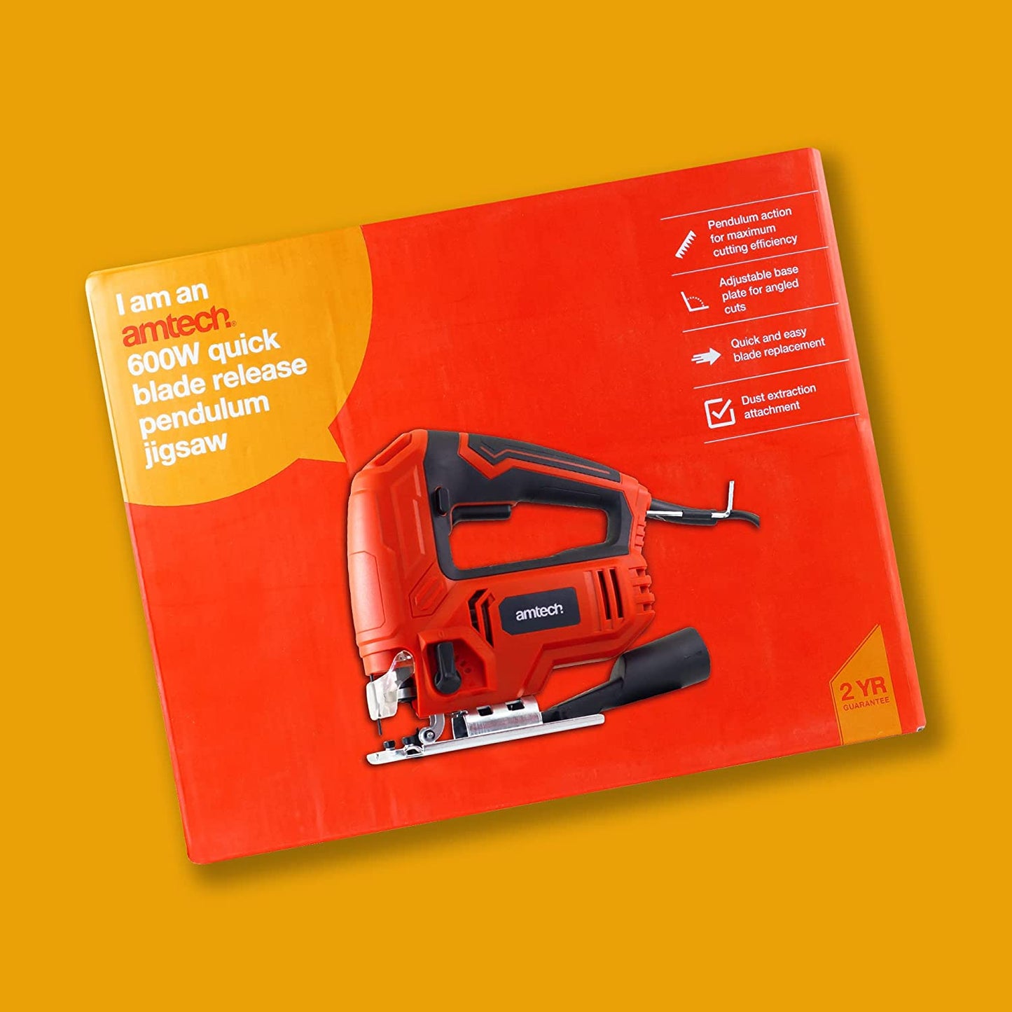 Amtech Pendulum Jigsaw 600W Variable Speed Control Cutting Angle 0-45 Degrees 30