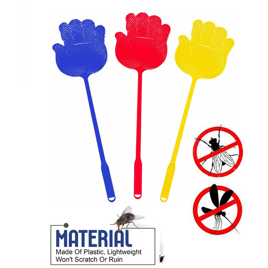 Fly Swat Killer Swatter Bug Bee Mosquito Zapper Insect Wasps Long Handle Catcher 3pc