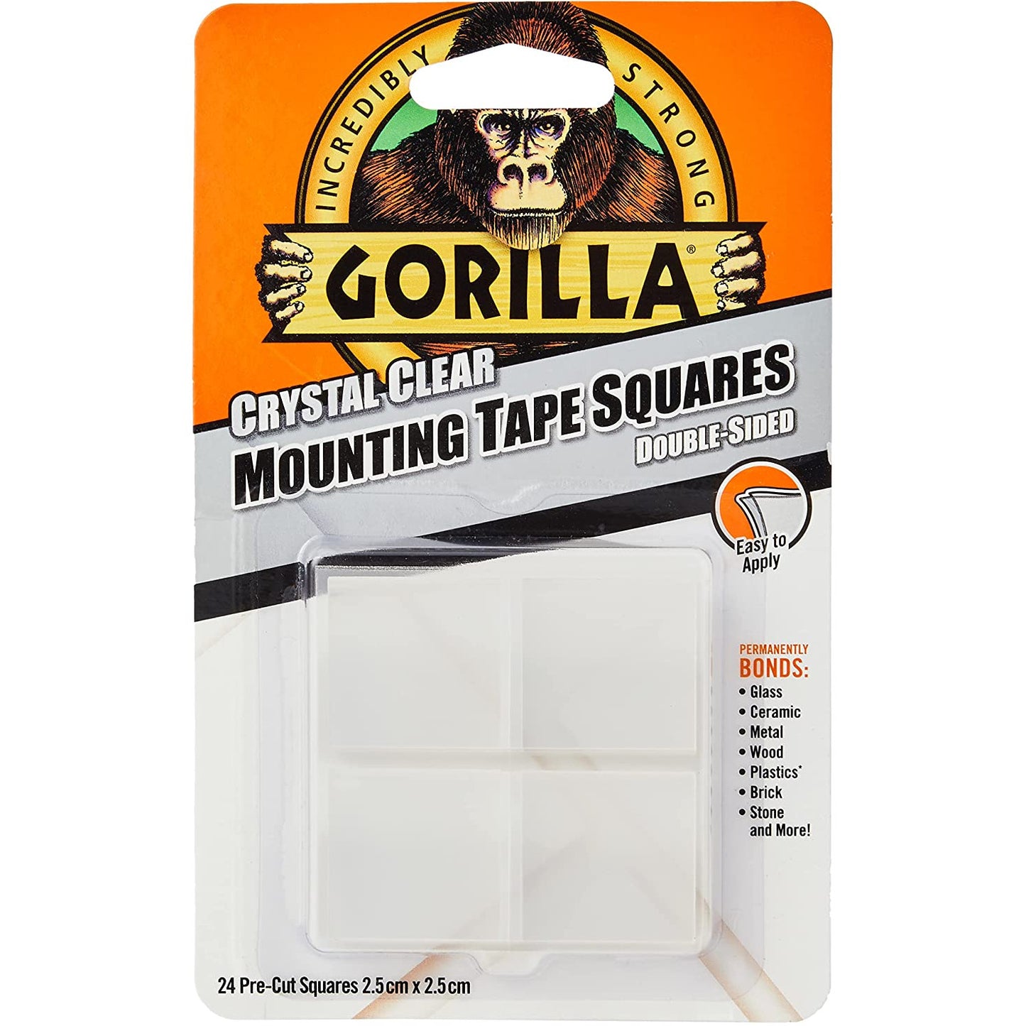 Gorilla Double Sided Tape Adhesive Sticky Pads Squares Mounting Tabs Clear