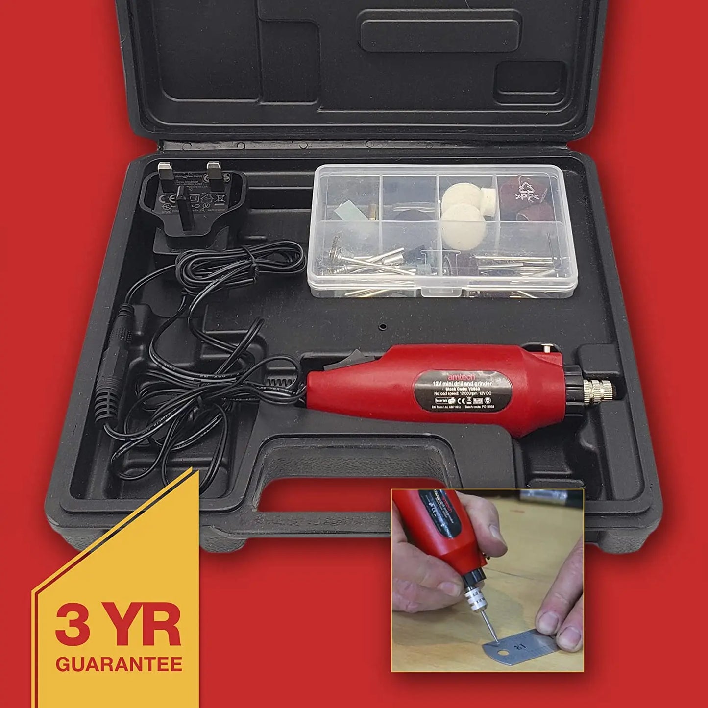 Mini Drill Set Grinder Amtech V2560 Rotary Tool Kit Hobby Engraver Craft 60 Pc Deal For Any Occasion