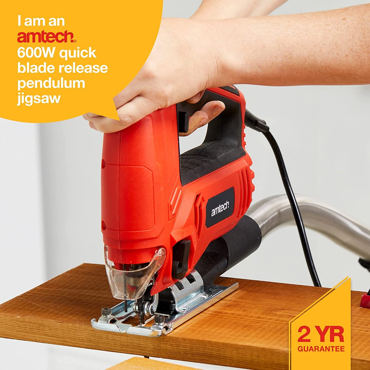 Amtech Pendulum Jigsaw 600W Variable Speed Control Cutting Angle 0-45 Degrees 30