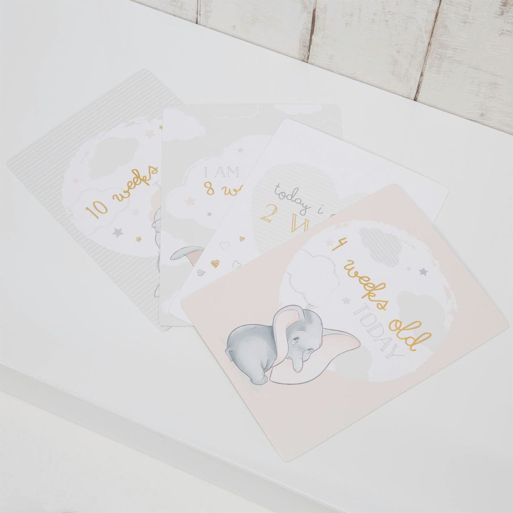 Disney Baby Newborn Milestone Moments Record Card Gift Set Dumbo 24 Cards