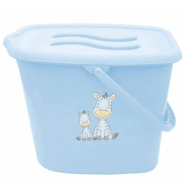 Nappy Changing Dispose Diapers Laundry Bin Pail Bucket + Lid 12L Blue Zebra Deal For Any Occasion