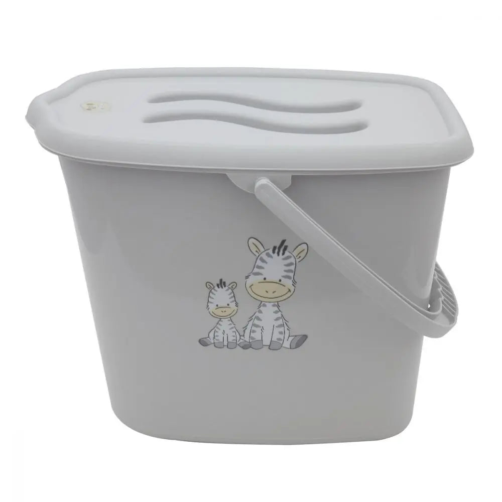 Nappy Changing Dispose Diapers Laundry Bin Pail Bucket + Lid 12L Grey Zebra Deal For Any Occasion