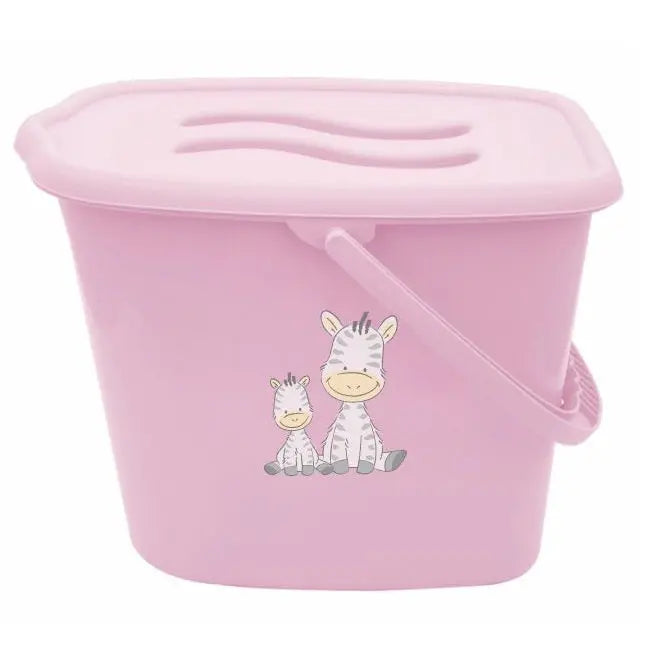 Nappy Changing Dispose Diapers Laundry Bin Pail Bucket + Lid 12L Pink Zebra Deal For Any Occasion