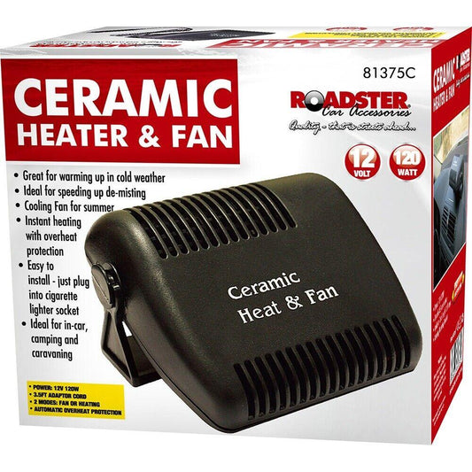 Car Ceramic Heater & Fan 12V Defroster Demister Cooler Dryer 120W Portable