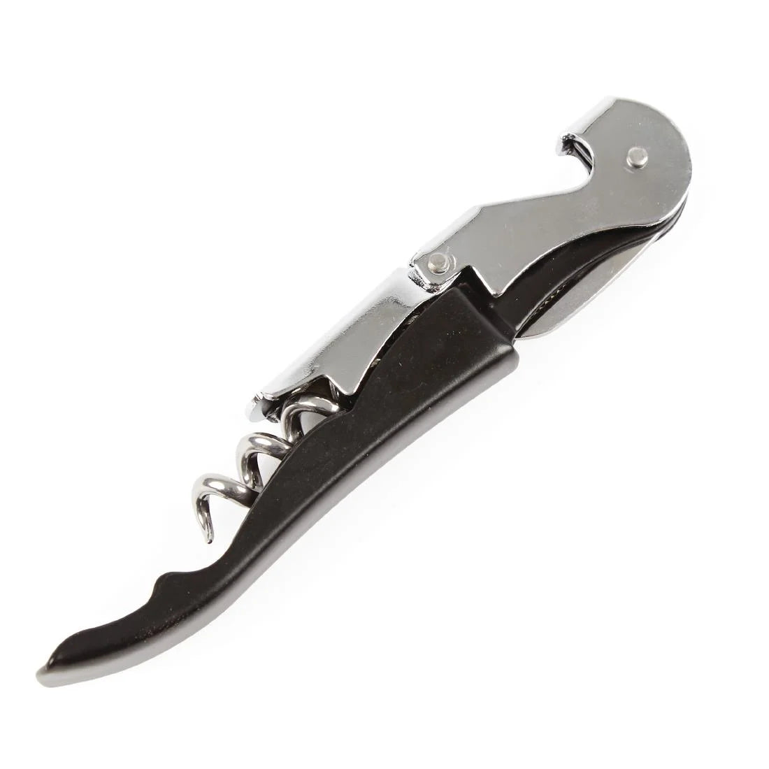 Cork Screw Wine Bottle Opener Professional Stainless Steel Metal Waiters Black